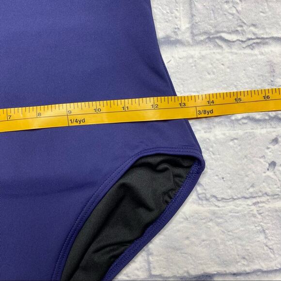 Vince Camuto Swim Tassle Suede Fringe One Piece Swimsuit in Navy - Picture 7 of 9